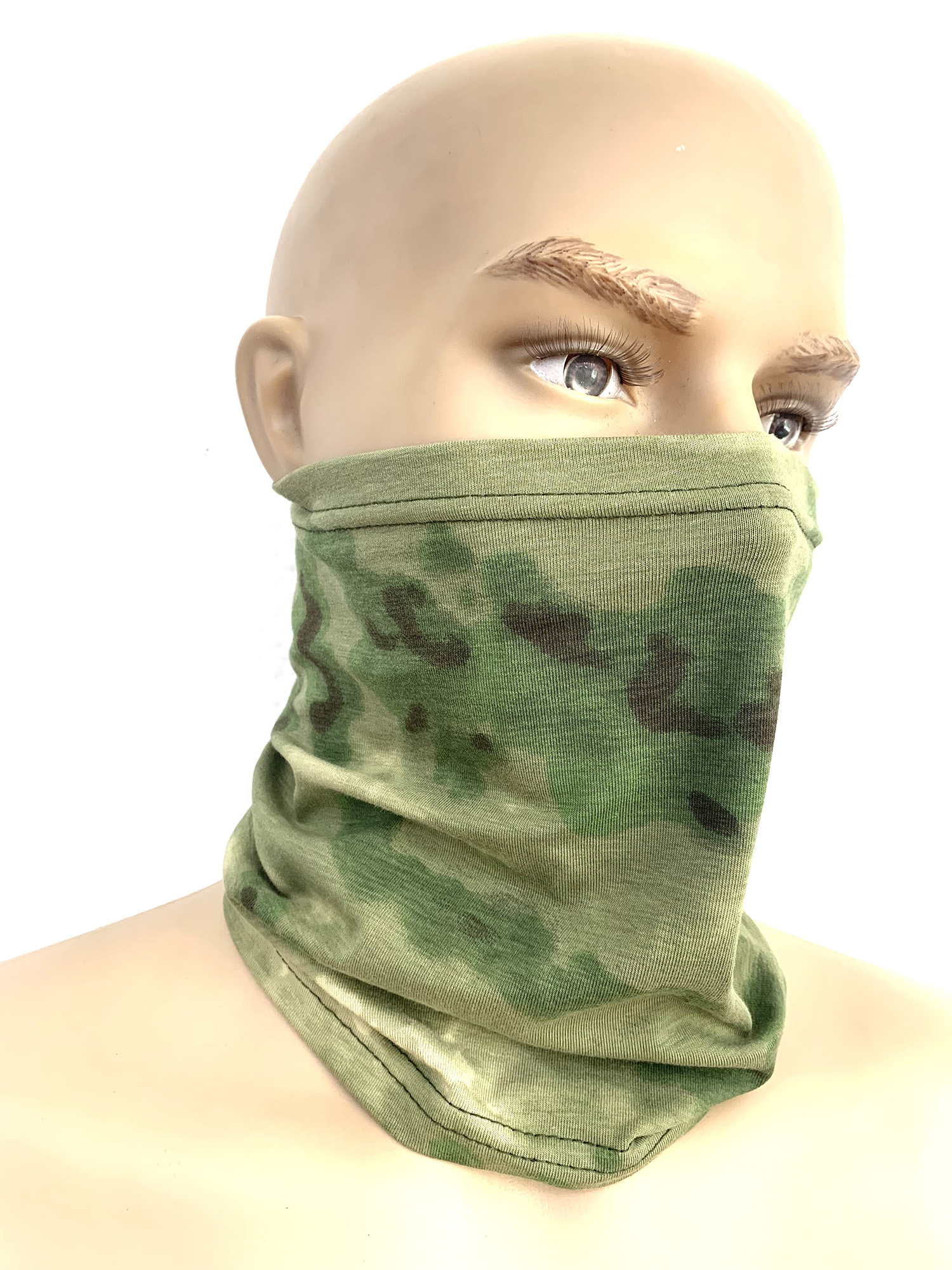 Шарф - труба хлопок-стрейч мох зеленый