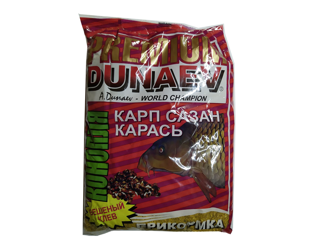 Прикормка "DUNAEV PREMIUM" 1 кг Конопля (Карп+Сазан+Карась)