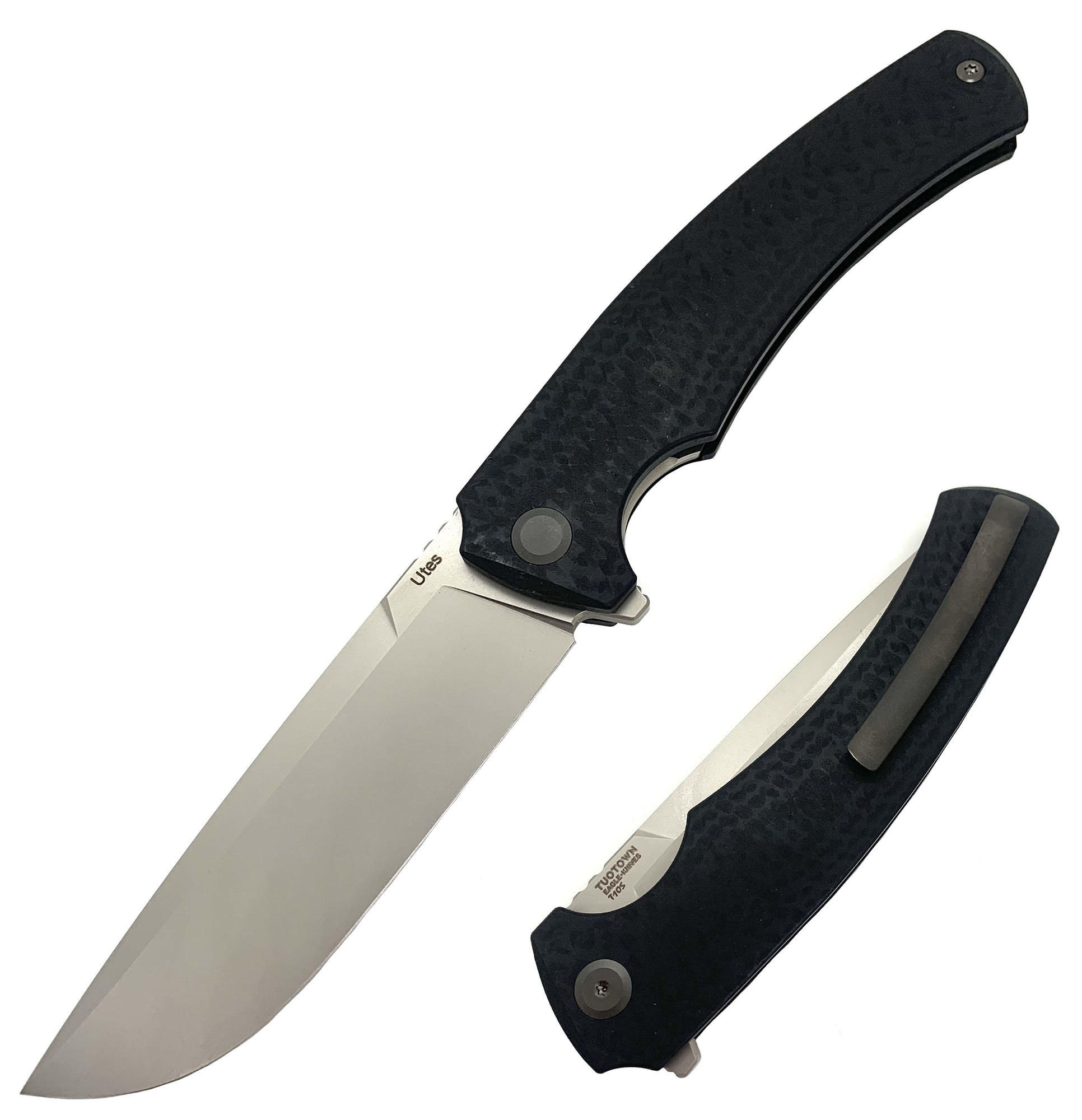 Нож скл. Eagle Knives Utes T10S рук. карбон, черный