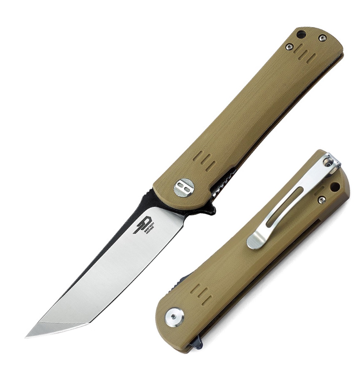 Нож скл. Bestech Kendo D2 рук. G10, песок