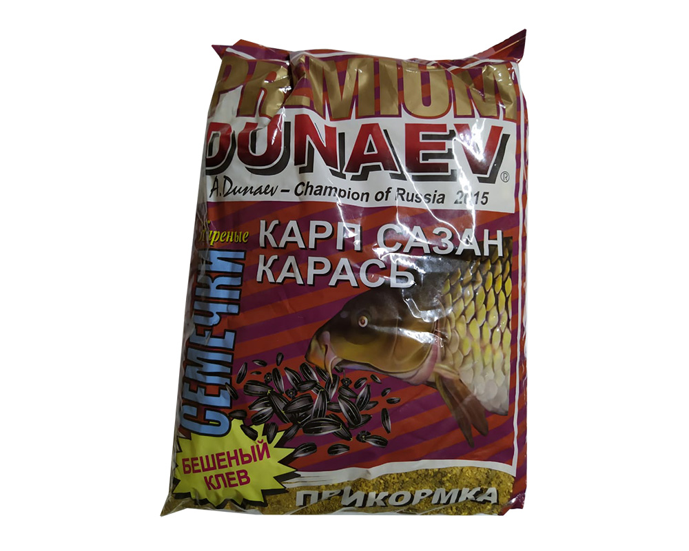 Прикормка "DUNAEV PREMIUM" 1 кг Жареная семечка (Карп+Сазан+Карась)