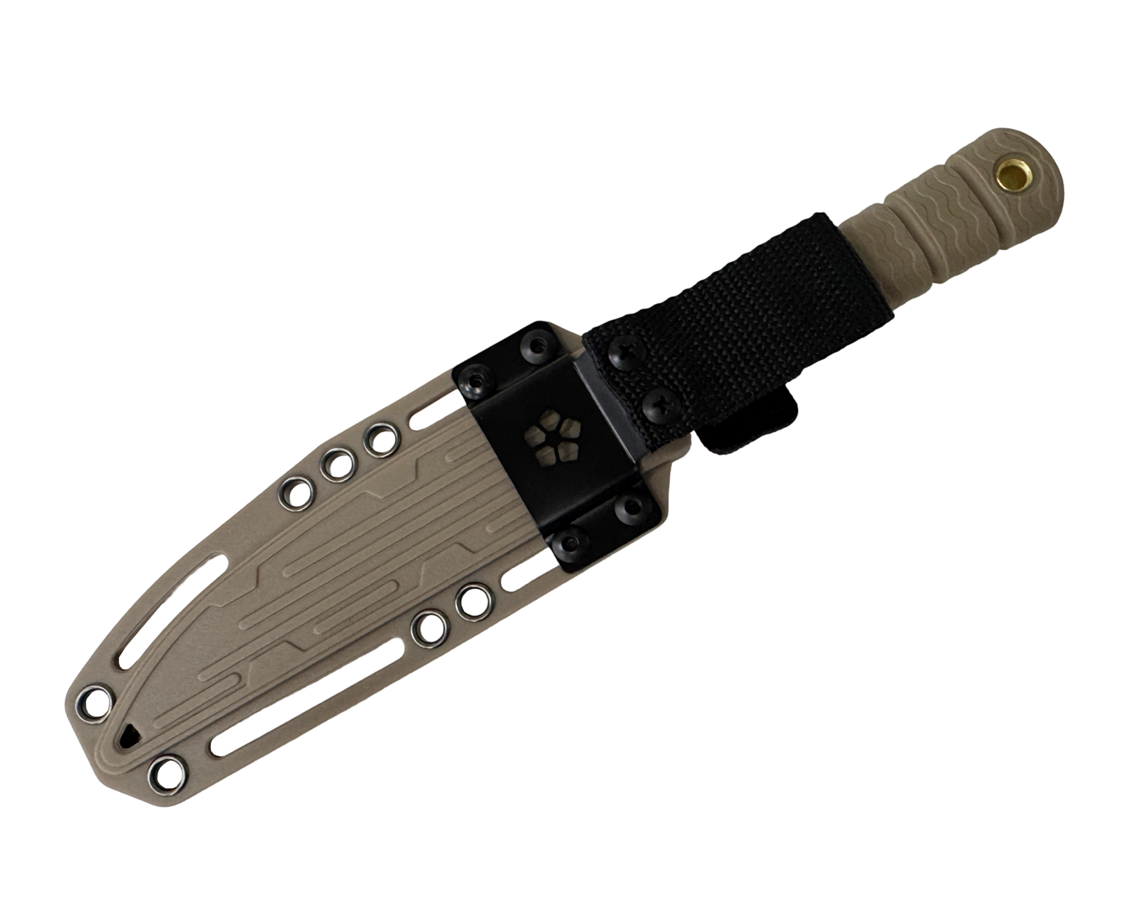 Нож фикс. VN Pro K838-1, кл. черный ст. AUS8, рук. эластомер песок