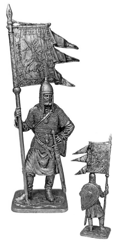 Оловянная фигурка Русский ратник со стягом Св. Георгия