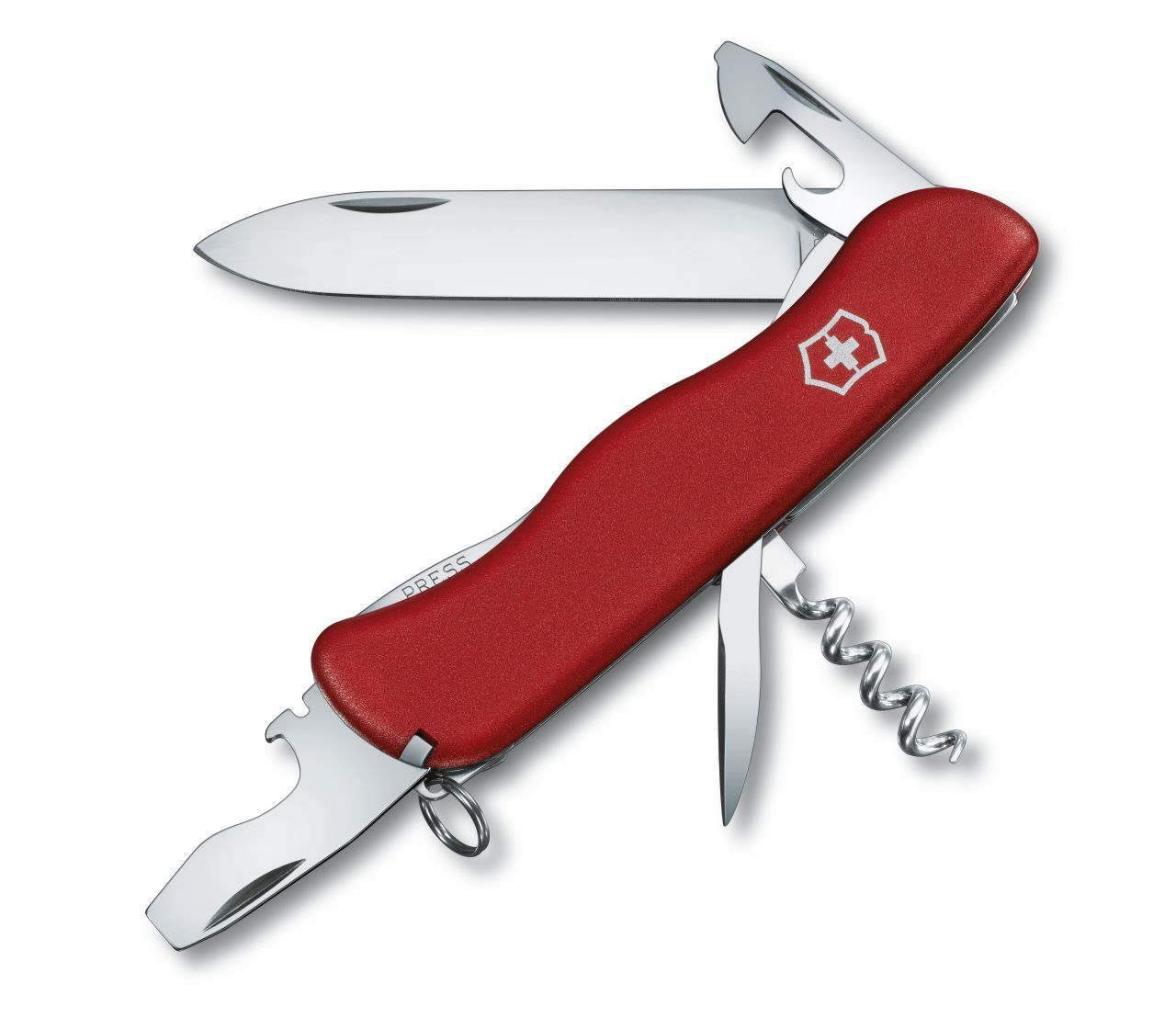 Нож перочинный VICTORINOX Picknicker, 111 мм, 11 функций, с фиксатором лезвия, красный