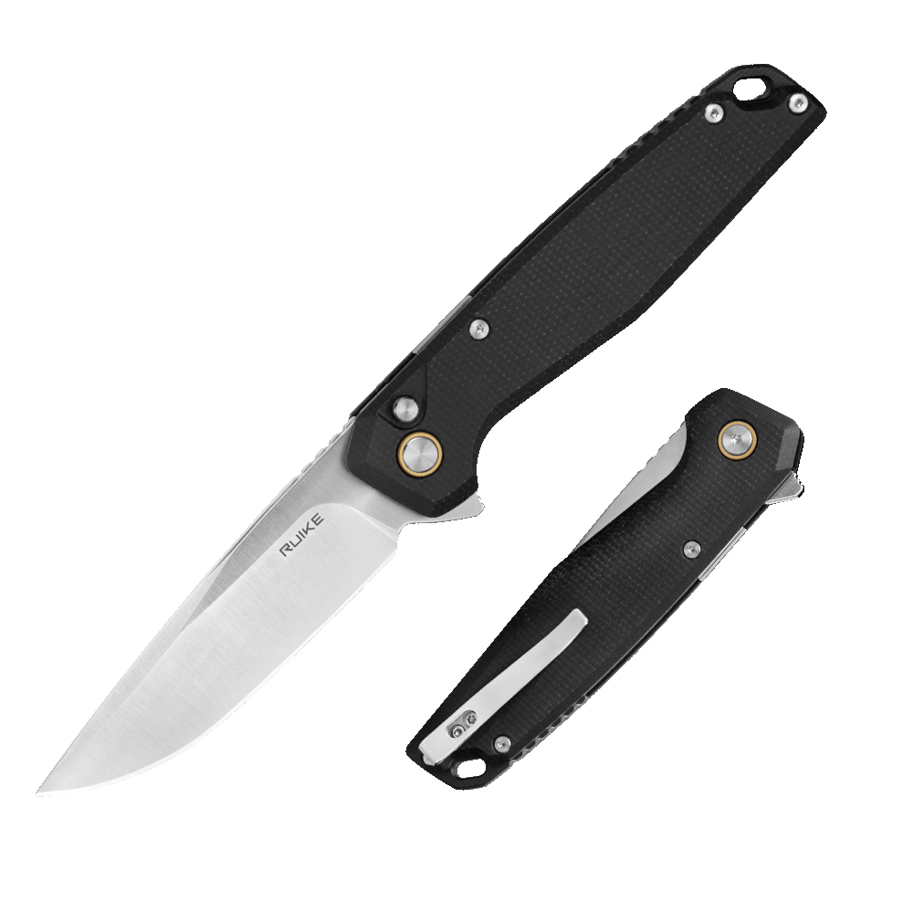 Нож скл. Ruike P873-MB 14C28N рук. микарта, черный