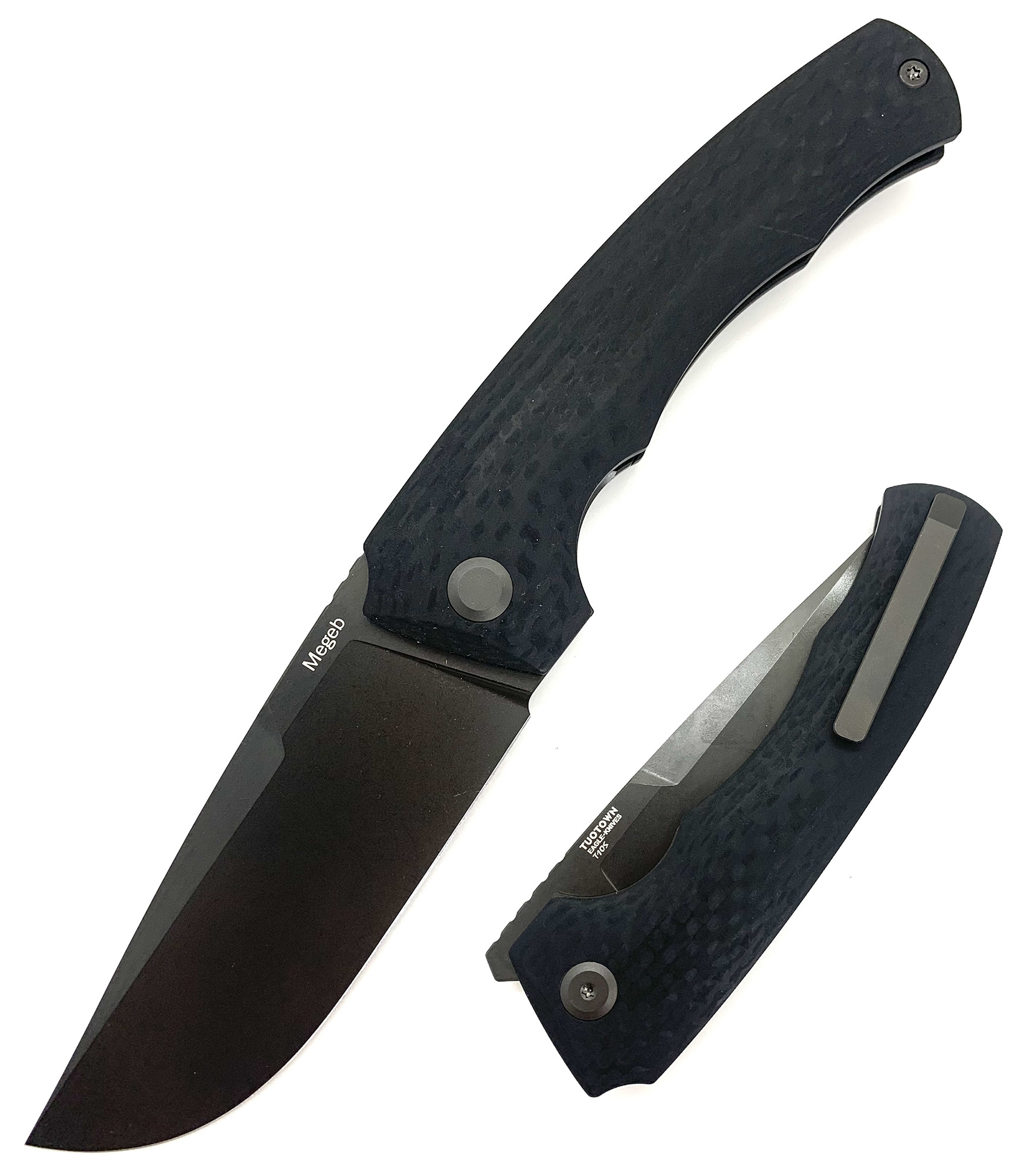 Нож скл. Eagle Knives Megeb, кл. черный T10S рук. карбон, черный