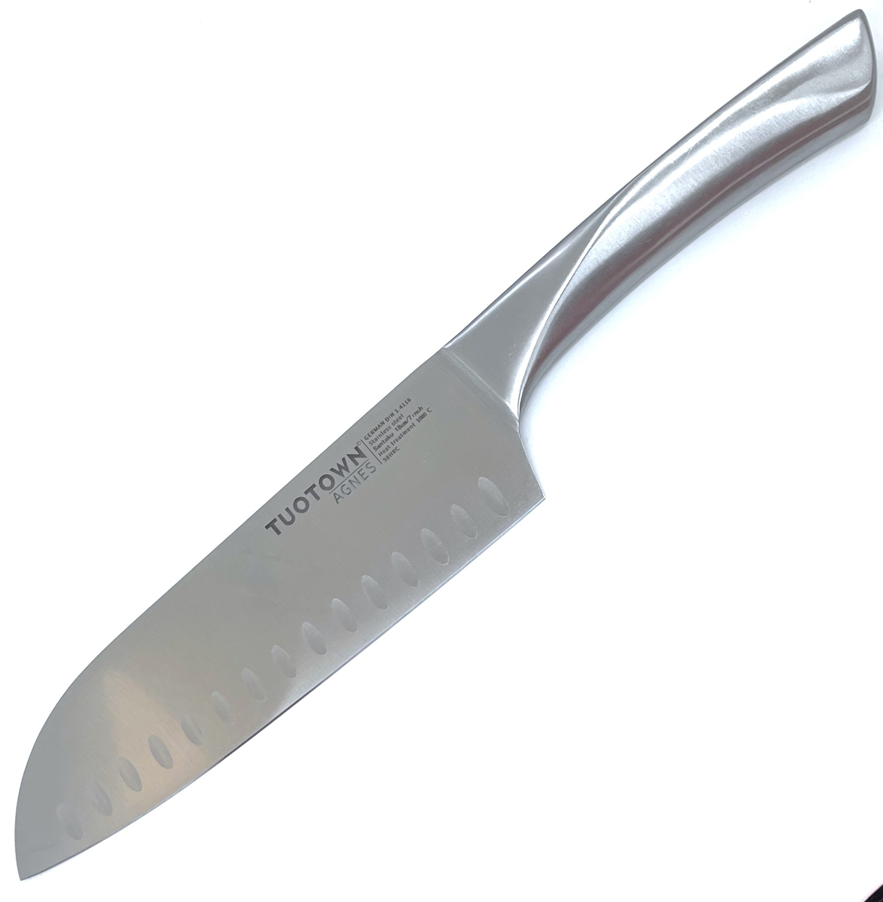 Нож разделочный Tuotown Santoku рук. сталь серый