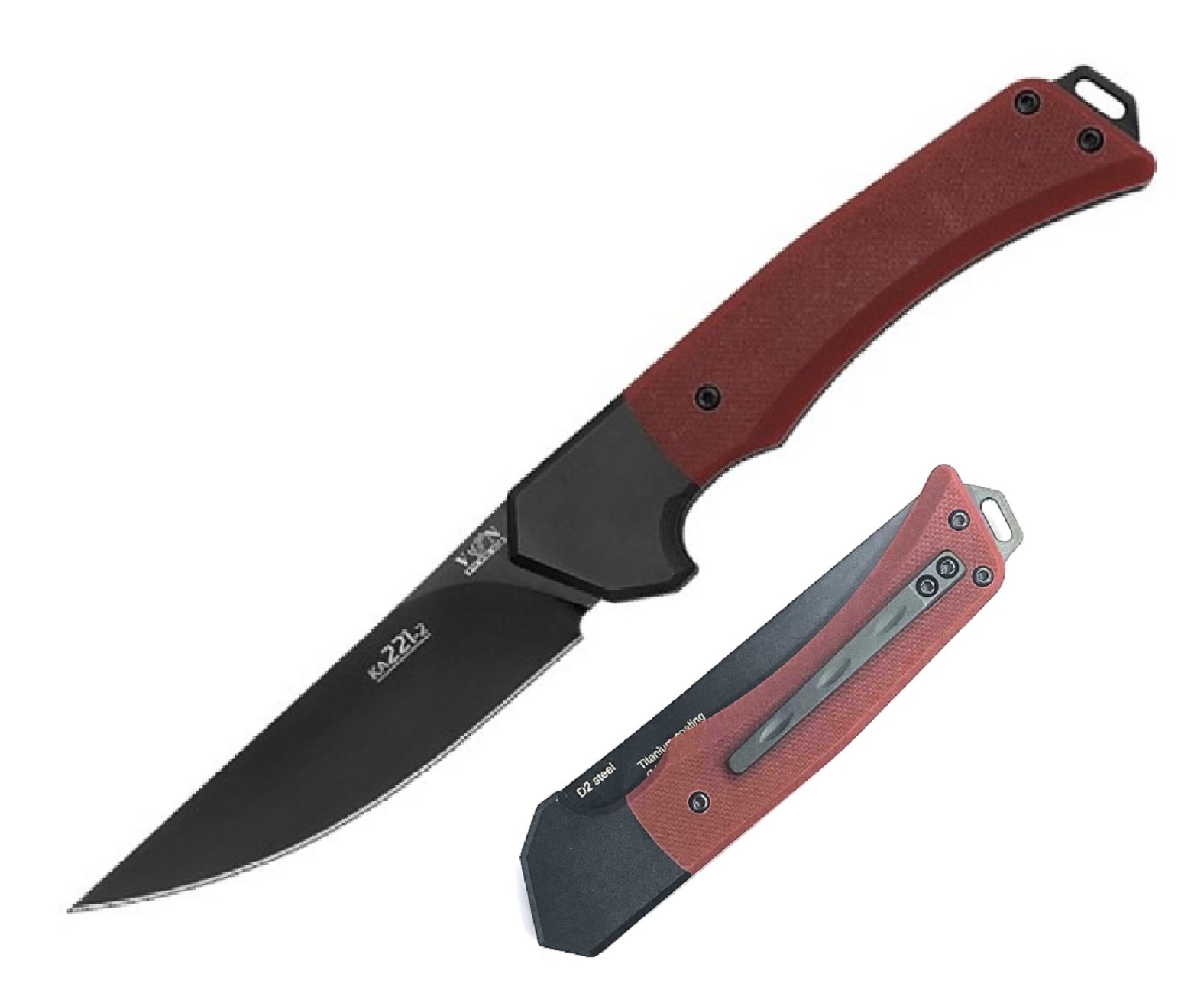 Нож скл. Viking Nordway KA221-2, кл. черный D2 рук. G10, красный