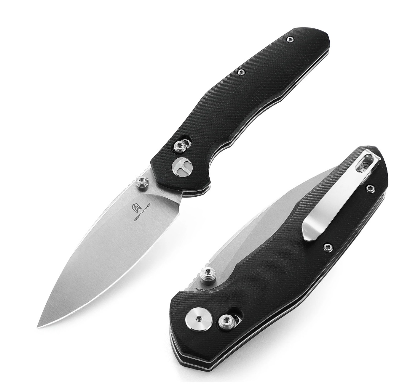Нож скл. Bestech Ronan 14C28N рук. G10, черный