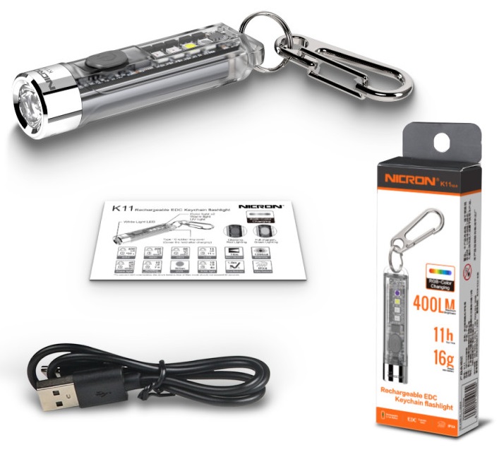 Фонарь брелок Nicron K11 c УФ