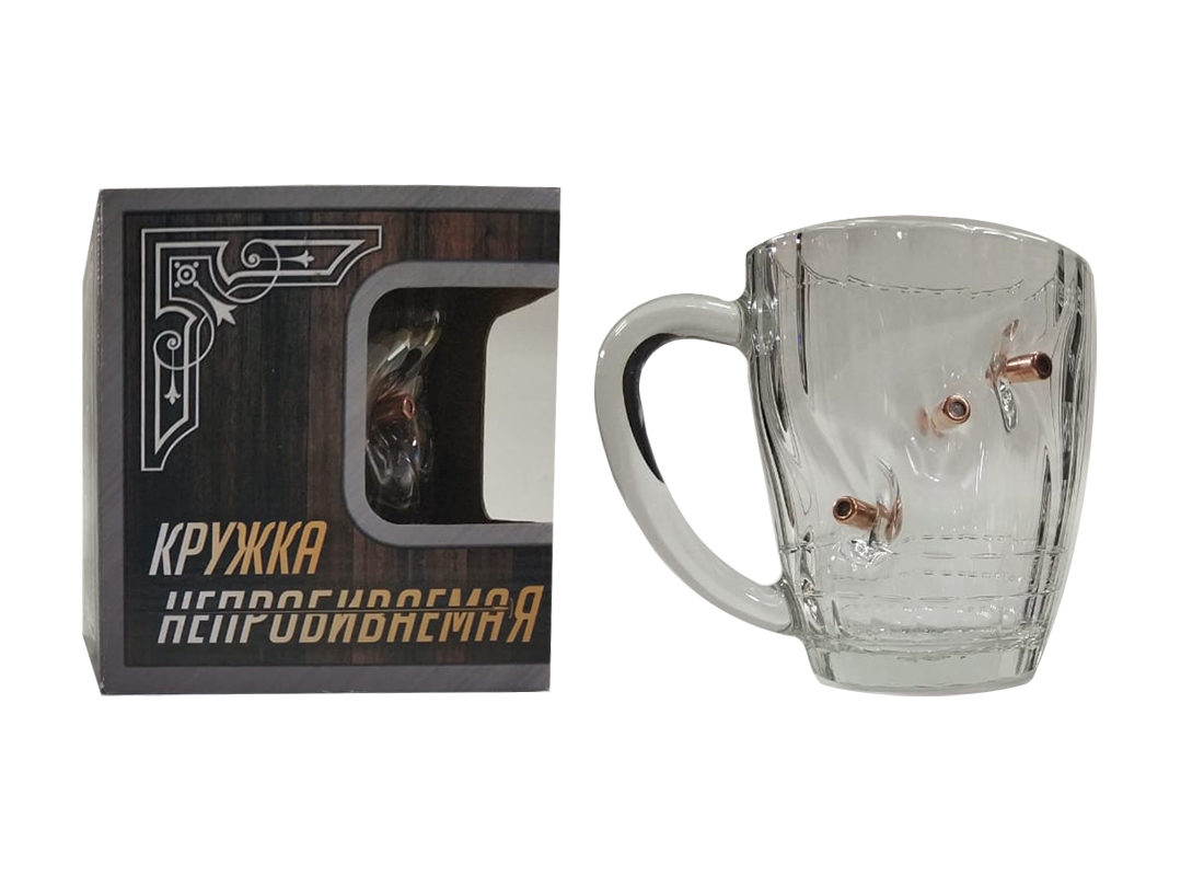 Кружка "Непробиваемая" для пива, 3 пули, 500 мл.
