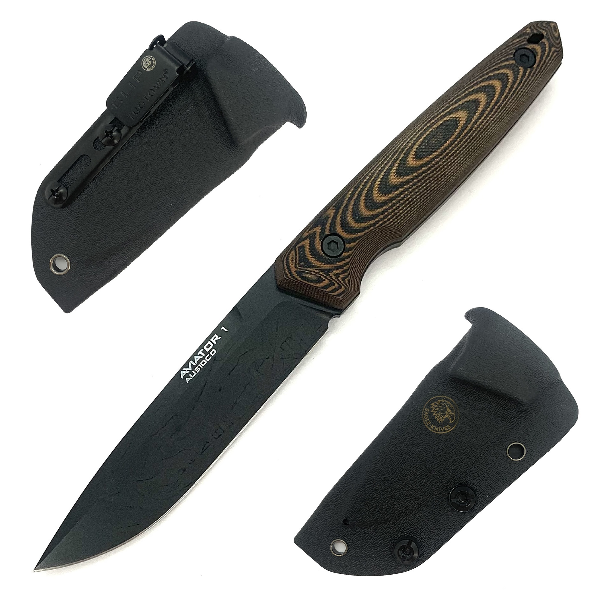 Нож раздел. Eagle Knives Aviator 1 AUS10Co рук. микарта микс