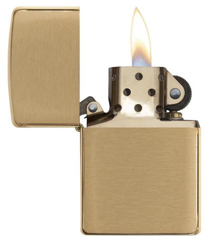 Зажигалка бензиновая Zippo Brushed Brass, латунь, матовая, 36х56х12 мм