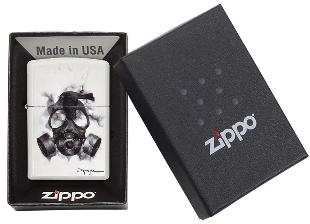 Зажигалка бензиновая Zippo Spazuk с покрытием White Matte